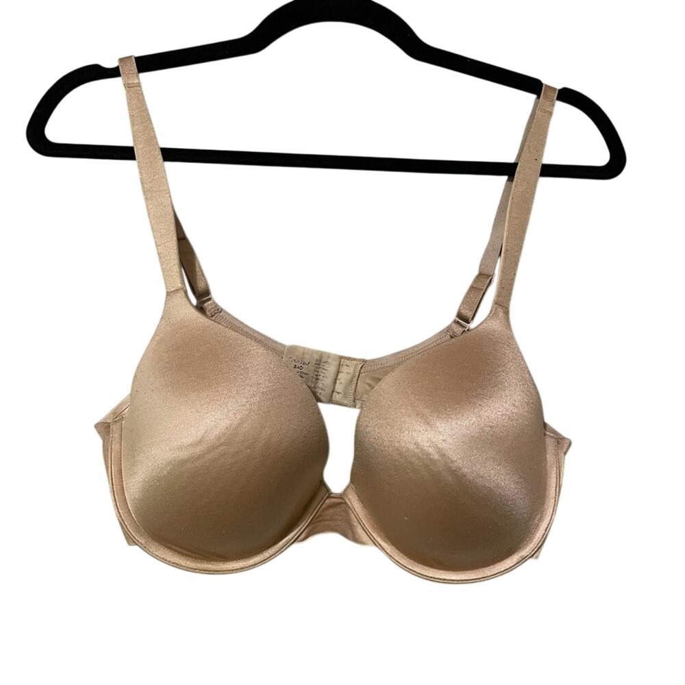 Soma Nude Full Coverage Padded Bra Womens 34D Tan Underwire Adjustable Strap